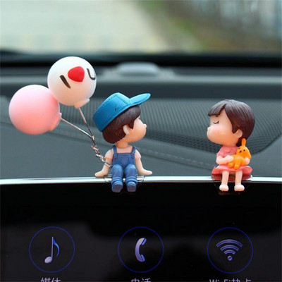 Accesorii mașini Cupluri de desene animate Figurine Figurine Baloane Ornament Tablou de bord interior auto pentru fete Cadouri Picătură