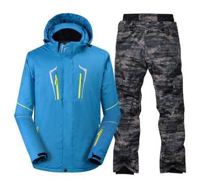 Costum de zăpadă pentru bărbați de culoare pură, îmbrăcăminte pentru sport în aer liber, îmbrăcăminte pentru snowboard, costum impermeabil, rezistent la vânt, jachetă și pantaloni de schi pentru bărbați