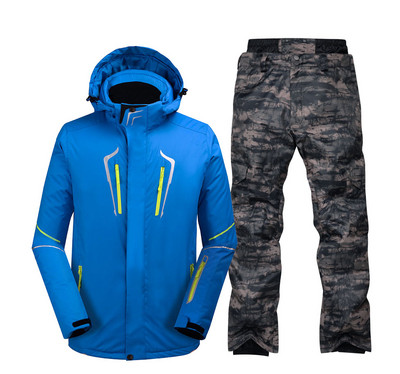 Costum de zăpadă pentru bărbați de culoare pură, îmbrăcăminte pentru sport în aer liber, îmbrăcăminte pentru snowboard, costum impermeabil, rezistent la vânt, jachetă și pantaloni de schi pentru bărbați