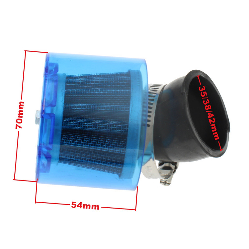 Filtru de admisie pentru filtru de aer curbat drept 35/38/42mm cu capac impermeabil pentru 50cc-250cc Dirt Bike Quad ATV