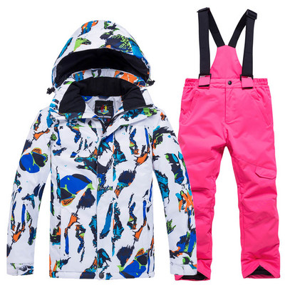 Tringa Costum De Schi pentru Copii Copii Rezistent la vânt Impermeabil Căldur Fete și Băieți Set de zăpadă Pantaloni Iarna Schi și Snowboard Jachetă Copii