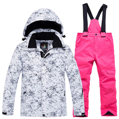 Tringa Costum De Schi pentru Copii Copii Rezistent la vânt Impermeabil Căldur Fete și Băieți Set de zăpadă Pantaloni Iarna Schi și Snowboard Jachetă Copii