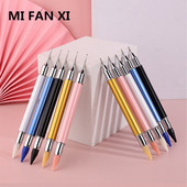 Nail Art Selector de ceară cu două capete Pix cu punct Pen Creion Perie Mărgele cu stras Geme de cristal Dot Metal Sfaturi pentru decorare Instrumente pentru manichiură