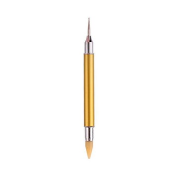 Nail Art Dual-ended Wax Picker Dotting Pen Pencil Brush Мъниста от кристали Crystal Gems Dot Metal Decoration Tips Инструменти за маникюр
