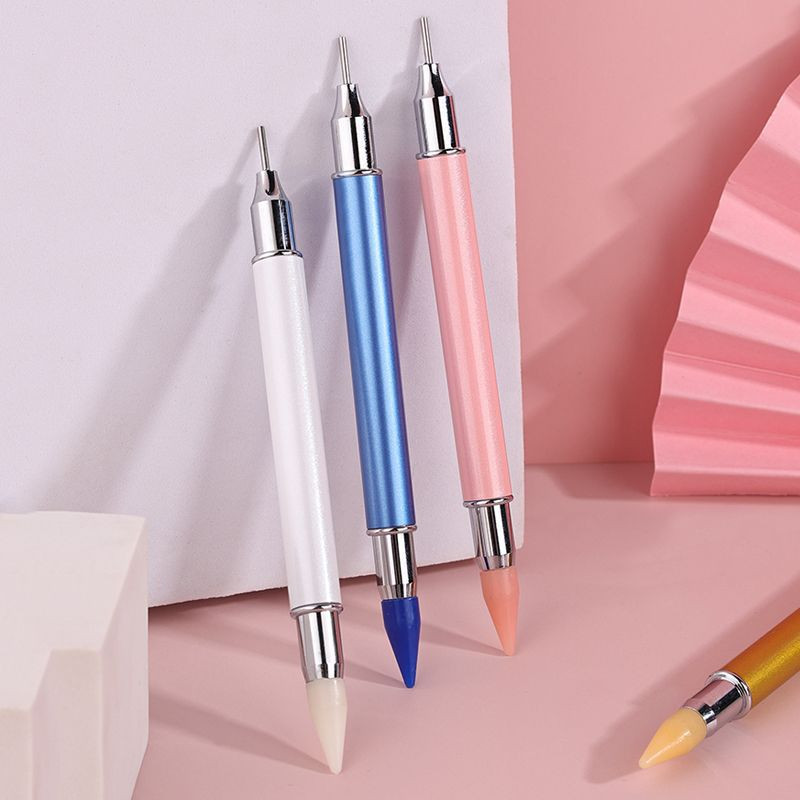 Nail Art Selector de ceară cu două capete Pix cu punct Pen Creion Perie Mărgele cu stras Geme de cristal Dot Metal Sfaturi pentru decorare Instrumente pentru manichiură