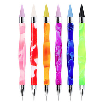 1 τμχ Dual Heads Ακρυλικό Μεταλλικό Dotting Wax Pen Pen Handle Nail Dotting Pen Nail Art DIY Professional Nail Point Drill Tools