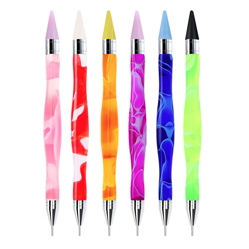 1PC Dual Heads Acrilic Metal Dotting Wax Pen mâner de tărtăcuță Nail Dotting Pen Nail Art DIY Professional Nail Point Drill Tools