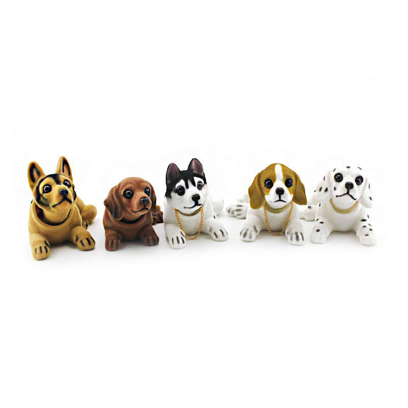 2022Păpușă Husky Beagle St Bernard Ciobanesc Agitați Capul Câine Decorare Decorare interioară a mașinii Drăguț Cadou Creativ Ornament de masă