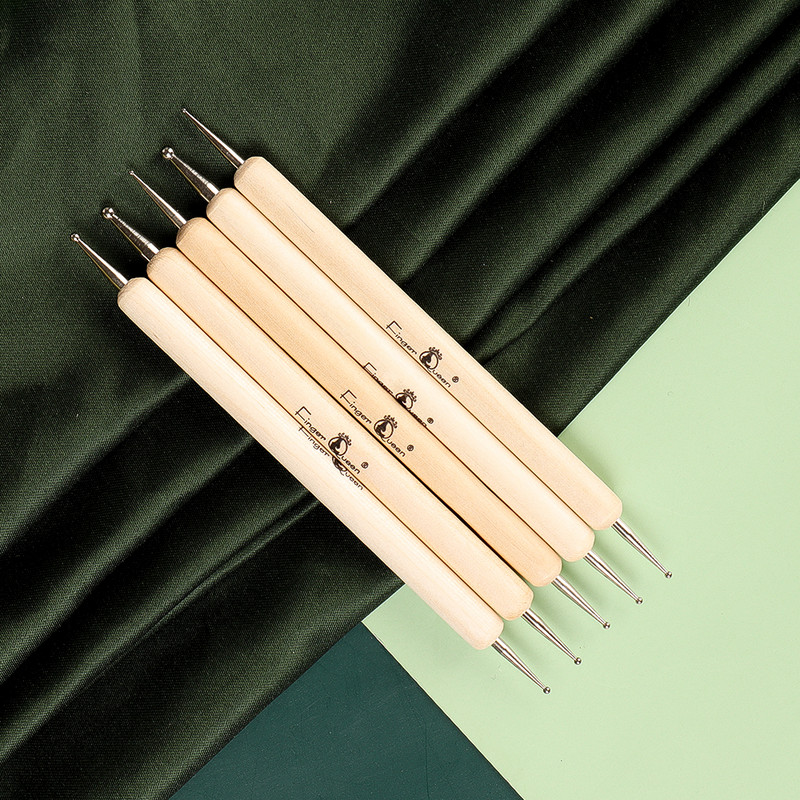 5 buc/kit Pix pentru unghii, design pentru arta unghiilor, echipament pentru unghii, strasuri cu puncte cu cap dublu din lemn pentru accesorii profesionale pentru manichiura