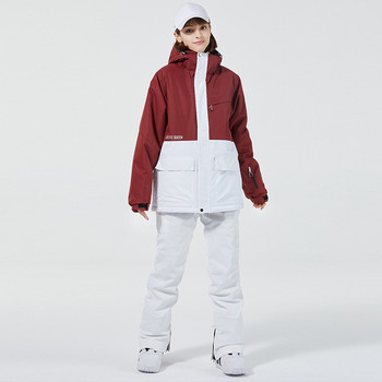 Νέο σετ σκι Γυναικείες φόρμες για εξωτερικούς χώρους Σνόουμπορντ Μπουφάν Παχύ ζεστό παντελόνι χιονιού Κοστούμια σκι Χειμερινά ρούχα Αδιάβροχα αδιάβροχα