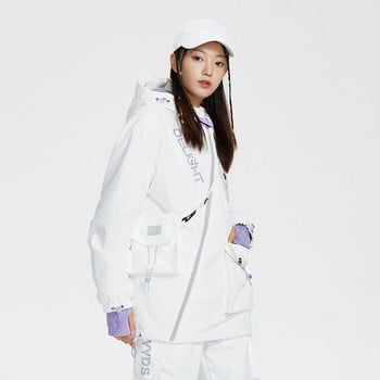Νέο κορυφαίο μπουφάν για σκι Γυναικεία αθλητικά τζάκετ για σνόουμπορντ με κουκούλα αντιανεμική αδιάβροχη στολή σκι Ζεστό πουλόβερ Χειμερινά ρούχα