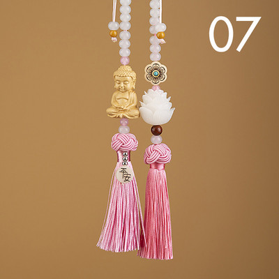 Többszínű kínai stílusú, szerencsés fából faragott Bodhi Buddha szobor medál jávorszarvas autó akasztós kiegészítők karácsonyi ajándék dekoráció Dropshipping
