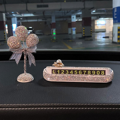 Semn de parcare temporară pentru mașină Tendințe pentru femei Număr de telefon creativ Carte de parcare Mașină Mașină în mișcare Ornamente digitale luminoase pentru mașină