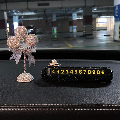 Semn de parcare temporară pentru mașină Tendințe pentru femei Număr de telefon creativ Carte de parcare Mașină Mașină în mișcare Ornamente digitale luminoase pentru mașină