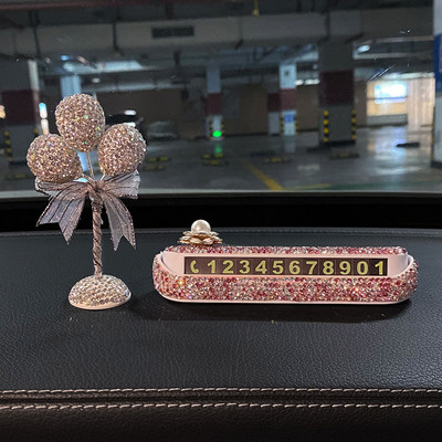 Semn de parcare temporară pentru mașină Tendințe pentru femei Număr de telefon creativ Carte de parcare Mașină Mașină în mișcare Ornamente digitale luminoase pentru mașină