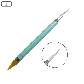 5 τμχ/σετ στυλό νυχιών 2 σε 1 Εργαλείο τρυπανιού διπλής κεφαλής Nail Art Stipple Crayons Τρυπάνι αναρρόφησης Διακοσμητικά εργαλεία νυχιών