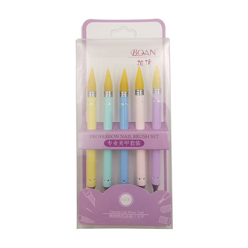 5 τμχ/σετ στυλό νυχιών 2 σε 1 Εργαλείο τρυπανιού διπλής κεφαλής Nail Art Stipple Crayons Τρυπάνι αναρρόφησης Διακοσμητικά εργαλεία νυχιών