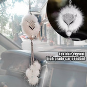 Kreatív autóajándékok Fox Head Pendant autós visszapillantó tükör gyémánt Sable medállal Protect Safety Autó medál