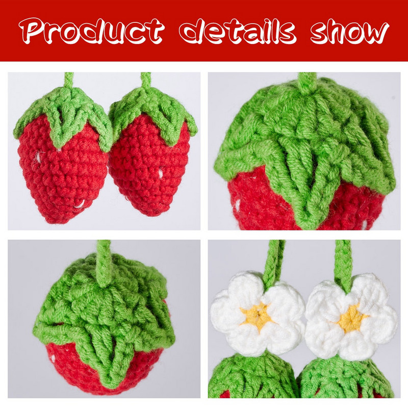 2 bucăți drăguț căpșuni oglindă mașină agățată ornament Accesorii interioare decor mașină retrovizoare farmece decorațiuni roz