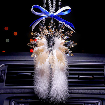 Нова снежинка Кристално ремарке за кола Огледало за обратно виждане Висулка Висулка за кола Украшение за кола Мъже и жени Декоративни висулки за кола