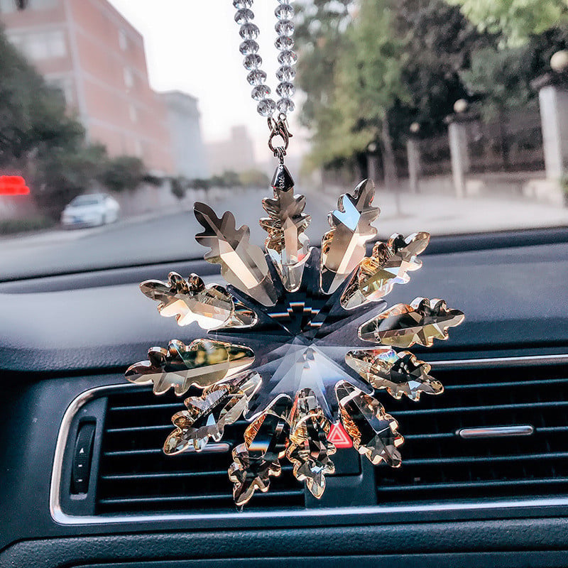 Új Snowflake Crystal autóutánfutó visszapillantó tükör medál autós medál autódísz férfi és női autós medál dekorációs kellékek
