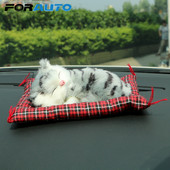 Ornamente de mașină cu stil de mașină Pisici de pluș încântători Păpușă Jucărie Simulare drăguță Pisici adormite Decorarea tabloului de bord Accesorii interioare