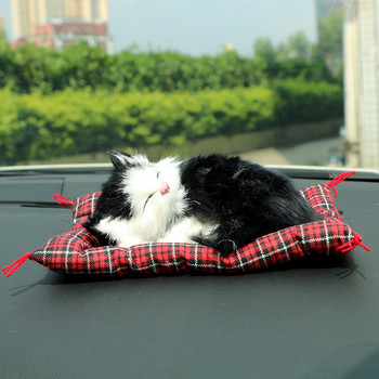 Στολίδια αυτοκινήτου με στυλ αυτοκινήτου Lovely βελούδινα γατάκια κούκλα χαριτωμένο παιχνίδι προσομοίωσης Sleeping Cats Διακόσμηση ταμπλό Αξεσουάρ εσωτερικού χώρου
