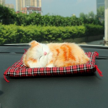 Στολίδια αυτοκινήτου με στυλ αυτοκινήτου Lovely βελούδινα γατάκια κούκλα χαριτωμένο παιχνίδι προσομοίωσης Sleeping Cats Διακόσμηση ταμπλό Αξεσουάρ εσωτερικού χώρου