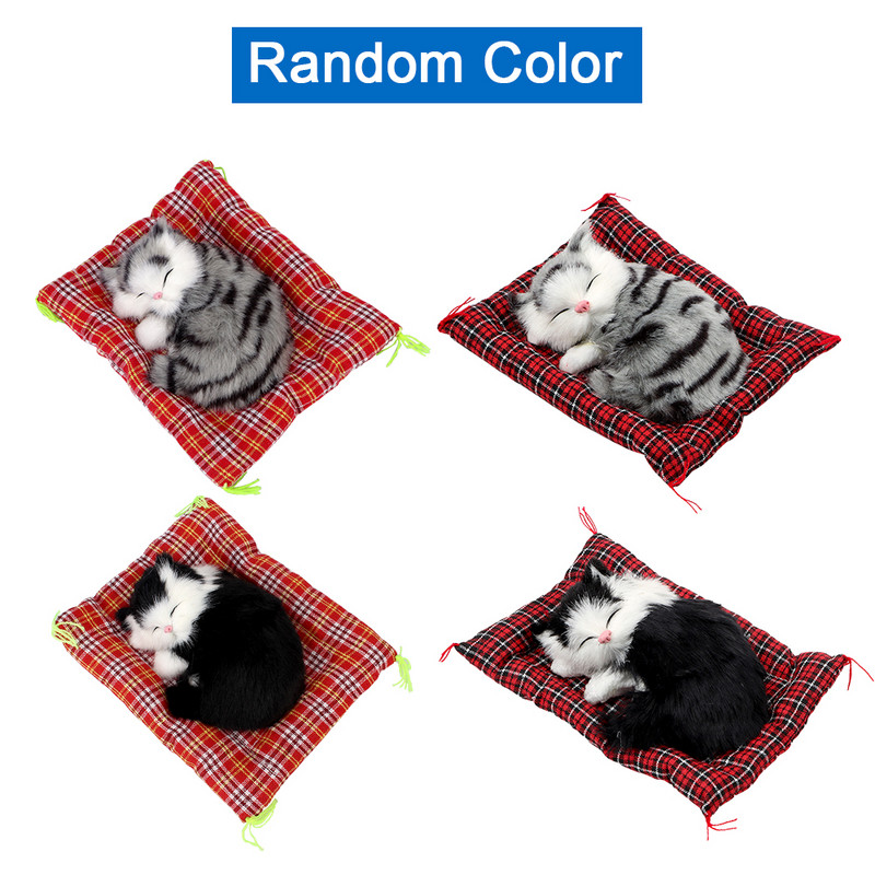 Ornamente de mașină cu stil de mașină Pisici de pluș încântători Păpușă Jucărie Simulare drăguță Pisici adormite Decorarea tabloului de bord Accesorii interioare