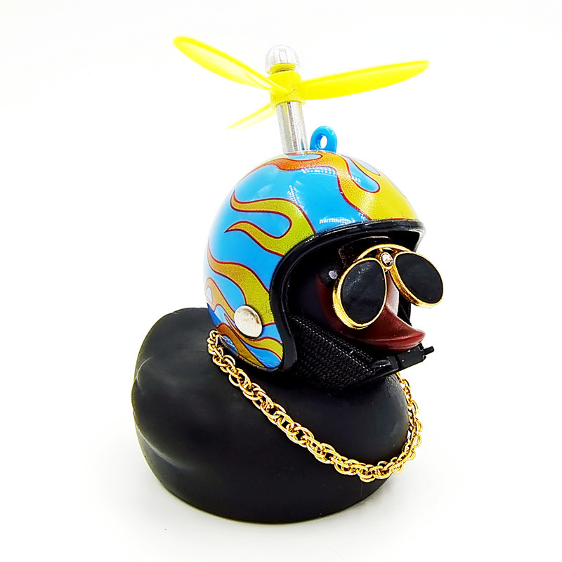 Juodo šalmo anties automobilio puošybos priedai Šalmas juodos anties automobilio papuošalai dviračio motociklo dekoravimo priedai Ančiukas