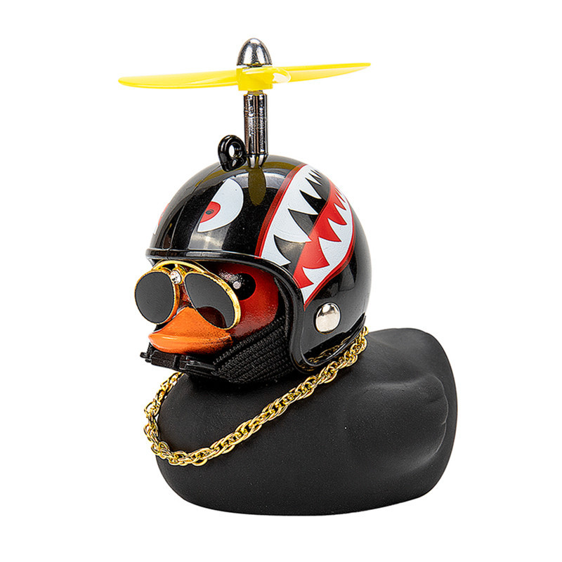 Juodo šalmo anties automobilio puošybos priedai Šalmas juodos anties automobilio papuošalai dviračio motociklo dekoravimo priedai Ančiukas