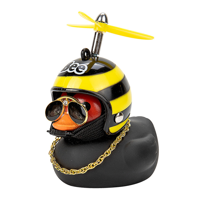 Juodo šalmo anties automobilio puošybos priedai Šalmas juodos anties automobilio papuošalai dviračio motociklo dekoravimo priedai Ančiukas