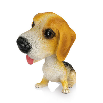 Ornament pentru mașină, rășină, cu cap scuturator, păpușă de câine, ornament de auto, figurine de cățeluș drăguț, accesorii de decorare pentru tabloul de bord auto, jucării