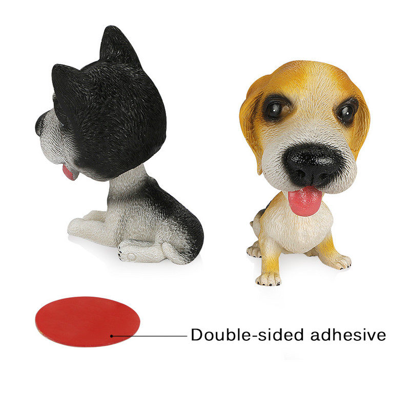 Ornament pentru mașină, rășină, cu cap scuturator, păpușă de câine, ornament de auto, figurine de cățeluș drăguț, accesorii de decorare pentru tabloul de bord auto, jucării