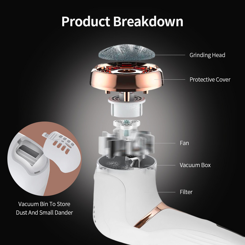 Elektrické nástroje na pedikúru Pilník na starostlivosť o nohy Päty Odstraňovanie tvrdej popraskanej odumretej kože Odstraňovač mozoľov Pilníky na nohy Čistý stroj na starostlivosť