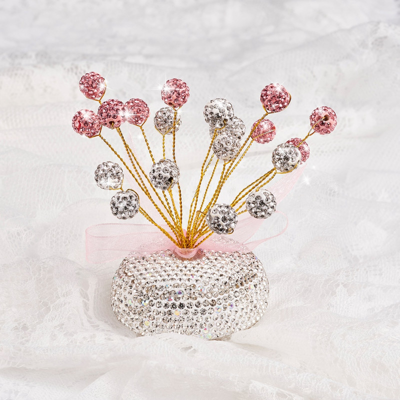 Drăguț cu stras cu argilă polimerică Babysbreath Decorații pentru bord Ornamente pentru mașină acasă și birou