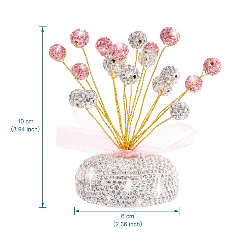 Drăguț cu stras cu argilă polimerică Babysbreath Decorații pentru bord Ornamente pentru mașină acasă și birou