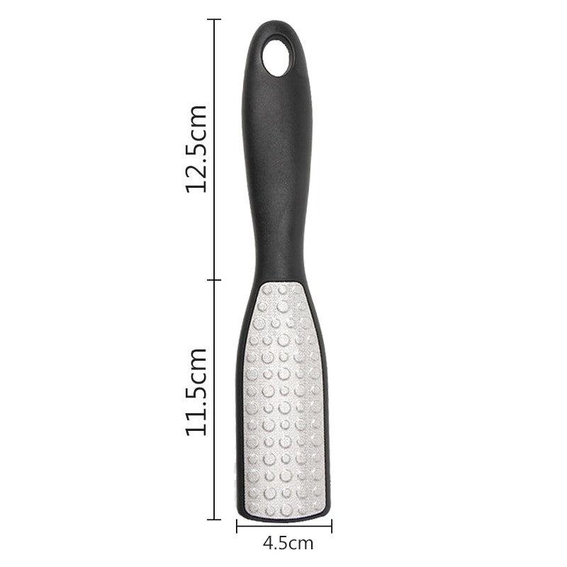 Instrument negru pentru frecarea picioarelor din oțel inoxidabil cu două fețe
