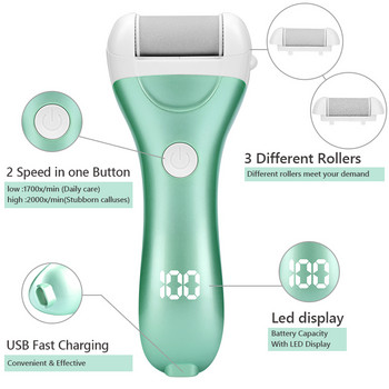 Преносима гореща електрическа пила за педикюр USB акумулаторен захранващ дисплей Професионални инструменти за грижа за краката Dead Hard Skin Callus Remover