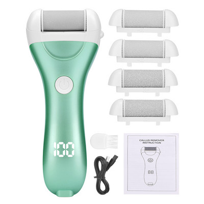 Fișier electric portabil pentru pedichiură, reîncărcabil prin USB, afișaj de putere, instrumente profesionale de îngrijire a picioarelor, dispozitiv de îndepărtare a calusului pentru pielea tare moartă