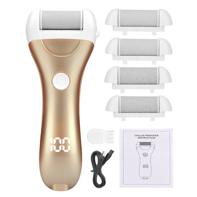 Fișier electric portabil pentru pedichiură, reîncărcabil prin USB, afișaj de putere, instrumente profesionale de îngrijire a picioarelor, dispozitiv de îndepărtare a calusului pentru pielea tare moartă