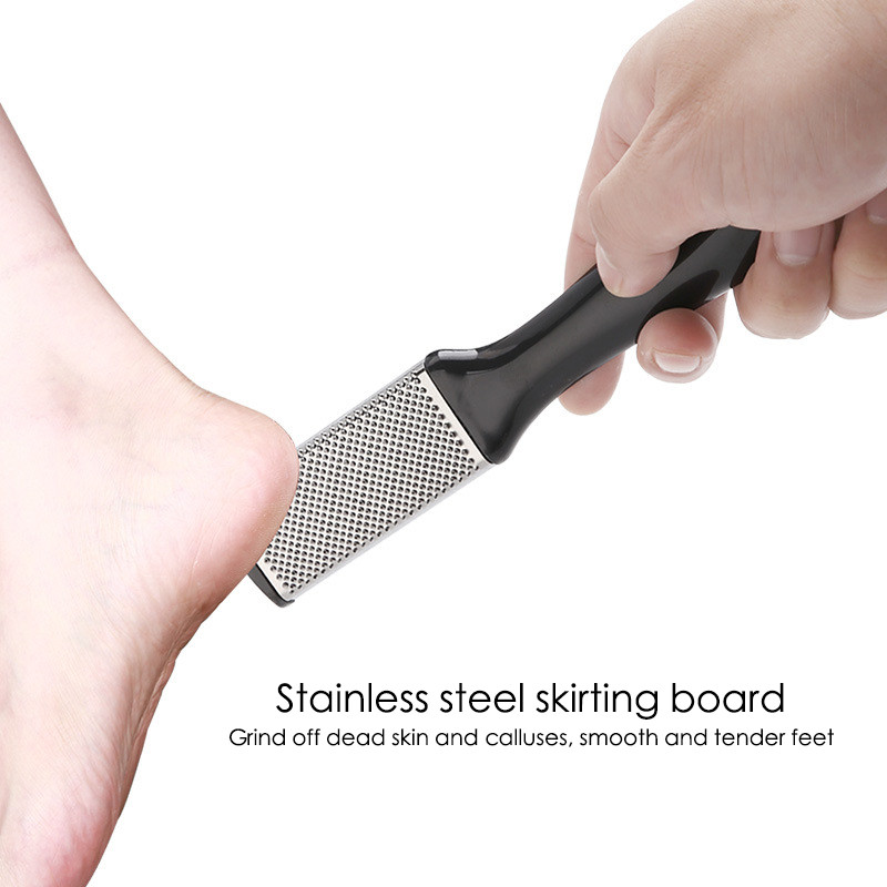 Set pedichiură Peeling și exfoliere calusuri Perie pentru frecat picioarele din oțel inoxidabil Piatră de îngrijire a picioarelor pe două fețe 10 în 1