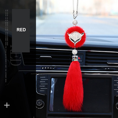 Moda Diamond Fox Oglinda retrovizoare Ornament Bling Bling Strass Mașină Oglindă Accesorii pentru agățat pentru fete femei 8 culori Drăguț