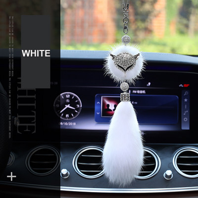 Moda Diamond Fox Oglinda retrovizoare Ornament Bling Bling Strass Mașină Oglindă Accesorii pentru agățat pentru fete femei 8 culori Drăguț