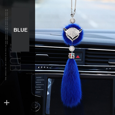 Moda Diamond Fox Oglinda retrovizoare Ornament Bling Bling Strass Mașină Oglindă Accesorii pentru agățat pentru fete femei 8 culori Drăguț