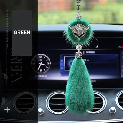 Moda Diamond Fox Oglinda retrovizoare Ornament Bling Bling Strass Mașină Oglindă Accesorii pentru agățat pentru fete femei 8 culori Drăguț