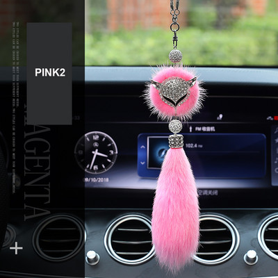 Moda Diamond Fox Oglinda retrovizoare Ornament Bling Bling Strass Mașină Oglindă Accesorii pentru agățat pentru fete femei 8 culori Drăguț