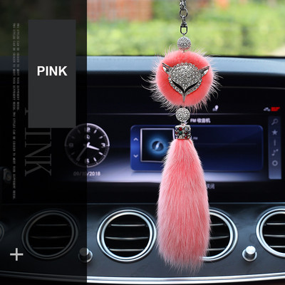 Moda Diamond Fox Oglinda retrovizoare Ornament Bling Bling Strass Mașină Oglindă Accesorii pentru agățat pentru fete femei 8 culori Drăguț