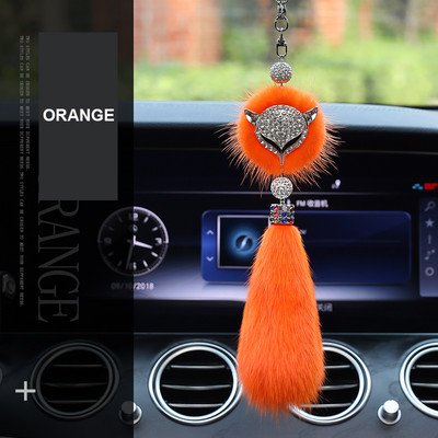 Moda Diamond Fox Oglinda retrovizoare Ornament Bling Bling Strass Mașină Oglindă Accesorii pentru agățat pentru fete femei 8 culori Drăguț