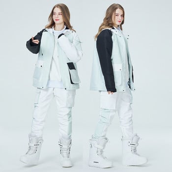Νέο σετ σκι 2022 Γυναικείο μπουφάν για σνόουμπορντ εξωτερικού χώρου Ζεστές φόρμες ανδρικές φόρμες για σκι Χειμερινά ρούχα Παχύ κοστούμι σκι με κουκούλα